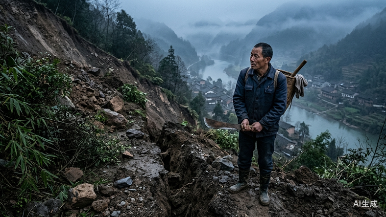 彭水山体崩塌首位预警者侯开云:头天发现落石,次日上山见裂口